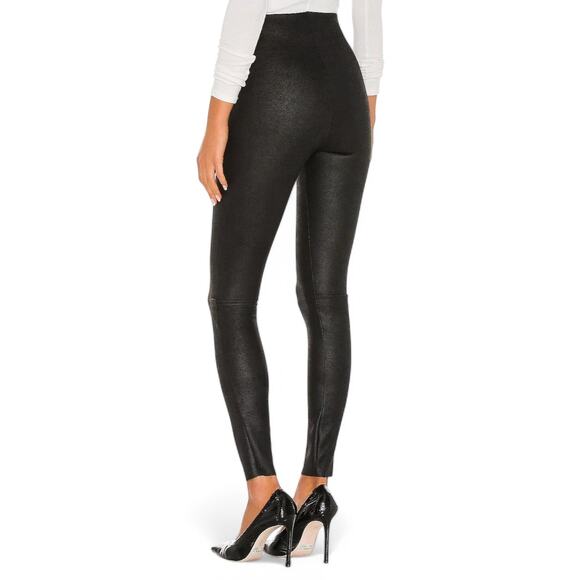 Commando Women's Faux Suede Leggings SDE101 Size XL Black Slimming High Rise - Picture 4 of 10